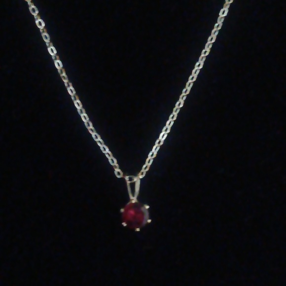 Jewelry - Garnet Solitaire Necklace
